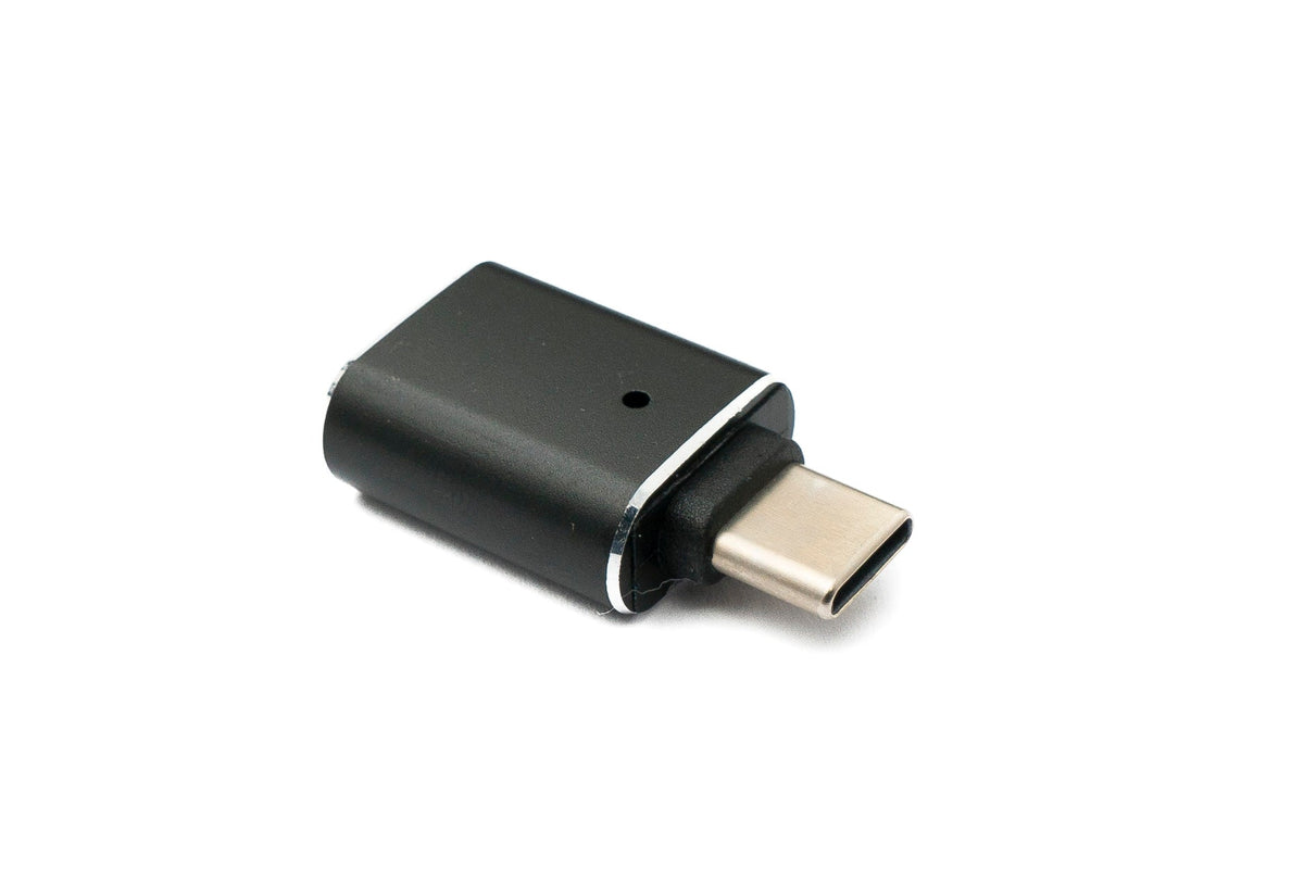 USB 3.1 Adapter Typ C Stecker zu 3.0 A Buchse mit Kontrollleuchte 5 Gbit/s 100W in Schwarz | System-S