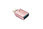 USB 3.1 Adapter Typ C Stecker zu 3.0 A Buchse mit Kontrollleuchte 5 Gbit/s 100W in Pink | System-S