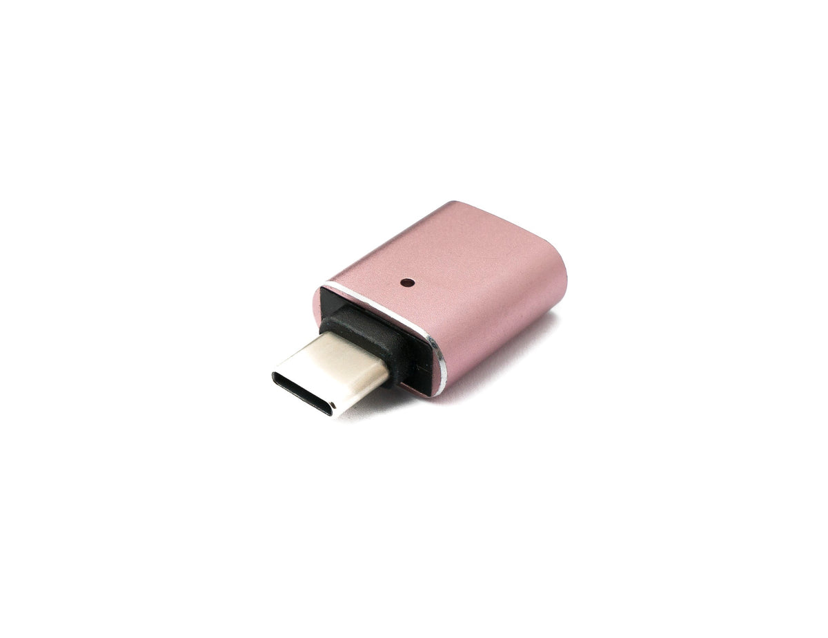 USB 3.1 Adapter Typ C Stecker zu 3.0 A Buchse mit Kontrollleuchte 5 Gbit/s 100W in Pink | System-S