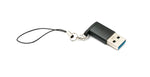 USB 3.1 Adapter Typ C Buchse zu 3.0 A Stecker Schlaufe 5 Gbit/s 100W in Schwarz | System-S