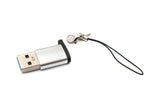 USB 3.1 Adapter Typ C Buchse zu 3.0 A Stecker Schlaufe 5 Gbit/s 100W in Anthrazit | System-S