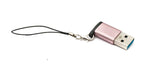 USB 3.1 Adapter Typ C Buchse zu 3.0 A Stecker Schlaufe 5 Gbit/s 100W in Pink | System-S