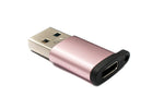 USB 3.1 Adapter Typ C Buchse zu 3.0 A Stecker Schlaufe 5 Gbit/s 100W in Pink | System-S
