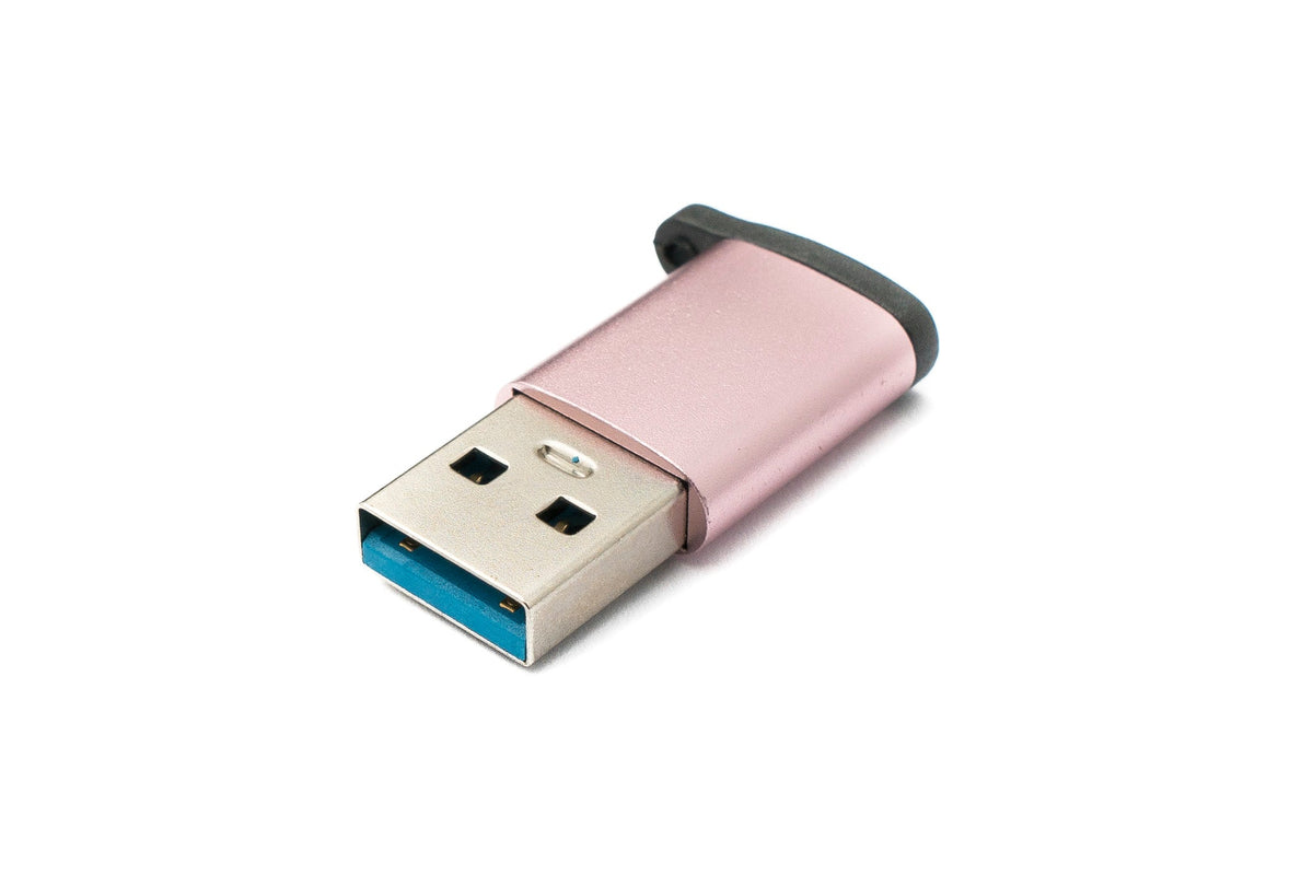 USB 3.1 Adapter Typ C Buchse zu 3.0 A Stecker Schlaufe 5 Gbit/s 100W in Pink | System-S