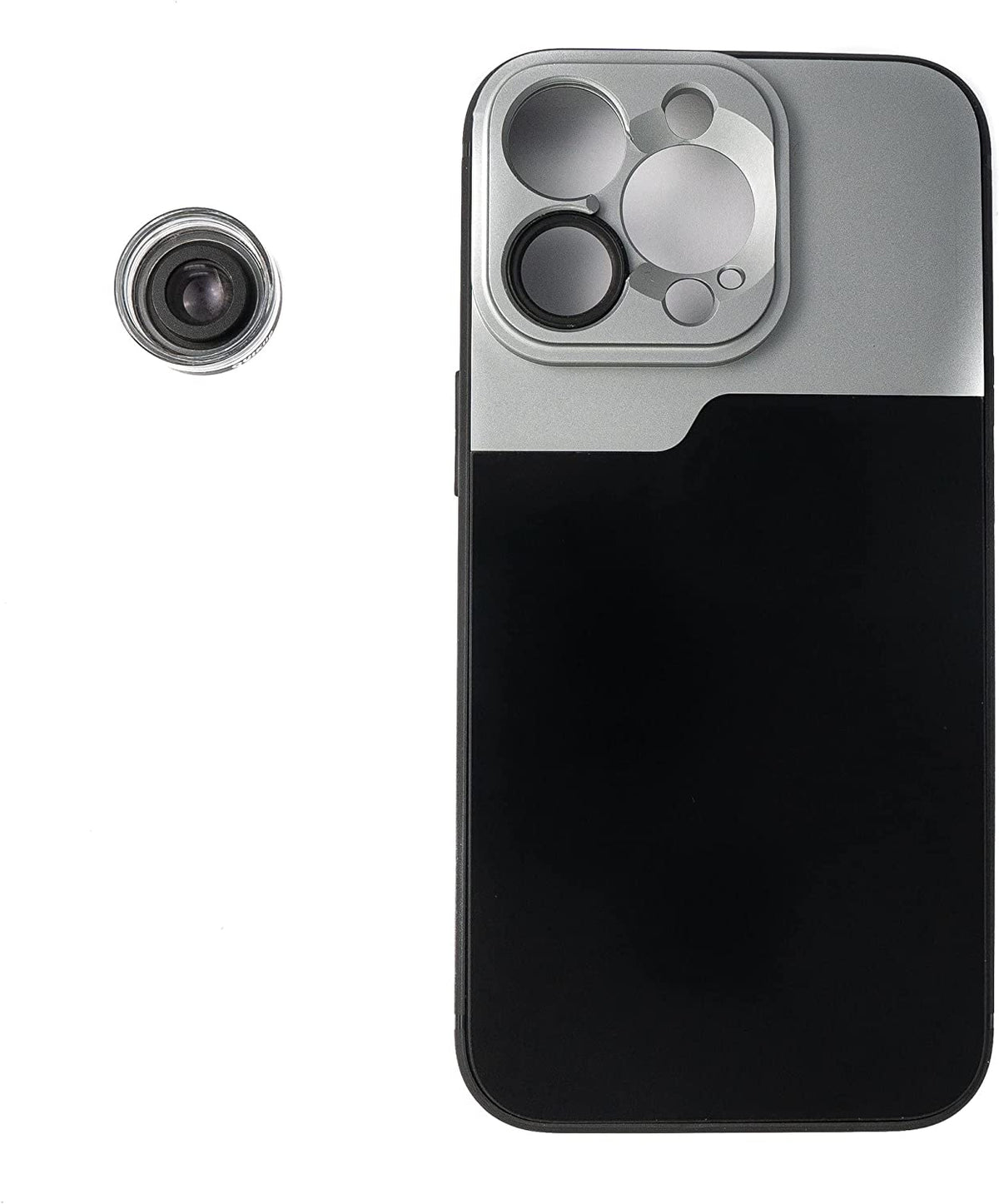 Makro Linse 30x Mikroskop Filter mit Hülle in Schwarz für iPhone 14 Pro | System-S