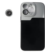 Makro Linse 30x Mikroskop Filter mit Hülle in Schwarz für iPhone 14 Pro | System-S