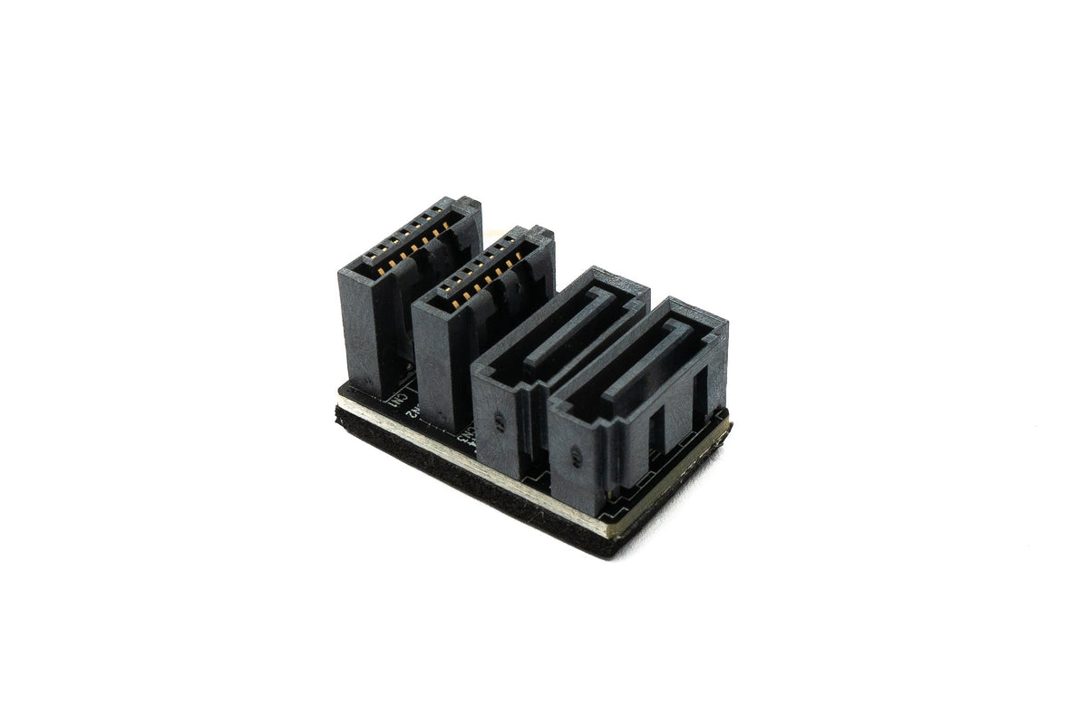 SATA UTurn Adapter 2x 7Pin Buchse zu 2x Stecker Kabel 360° für Mainboard SSD HDD | System-S