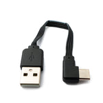 USB 3.1 Kabel 13 cm Typ C Stecker zu 2.0 Typ A Stecker Winkel flach Schwarz | System-S