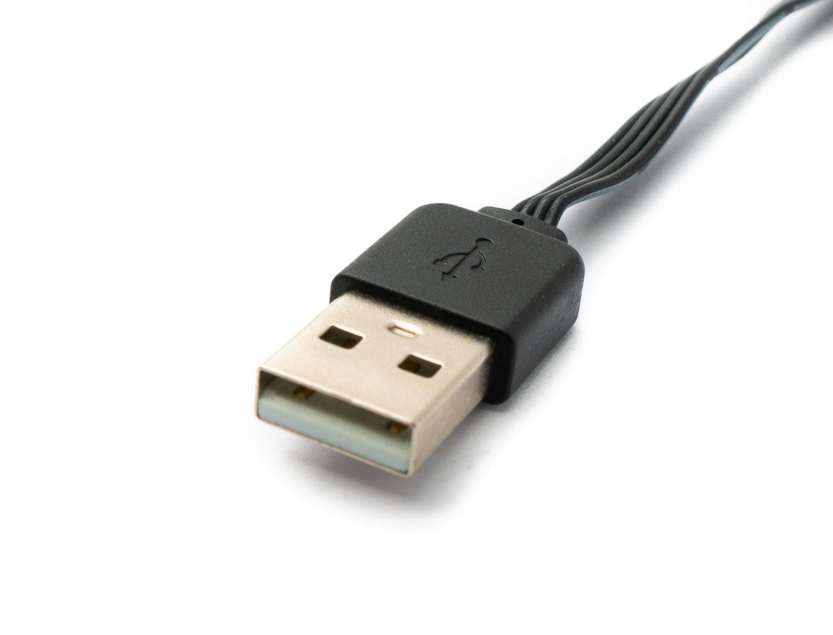 USB 3.1 Kabel 13 cm Typ C Stecker zu 2.0 Typ A Stecker Winkel flach Schwarz | System-S