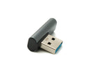 USB 3.1 Gen 2 Adapter Typ C Buchse zu 3.0 Typ A Stecker Winkel Kabel in Grau | System-S