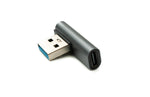 USB 3.1 Gen 2 Adapter Typ C Buchse zu 3.0 Typ A Stecker Winkel Kabel in Grau | System-S