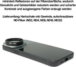 ND Filter Set 37 mm Neutraldichte mit Hülle und Tasche für iPhone 14 Pro | System-S