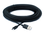 USB 2.0 Kabel 10 m Micro B Stecker zu Typ A Stecker in Schwarz | System-S