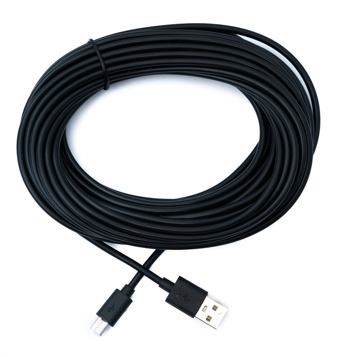 USB 2.0 Kabel 10 m Micro B Stecker zu Typ A Stecker in Schwarz | System-S