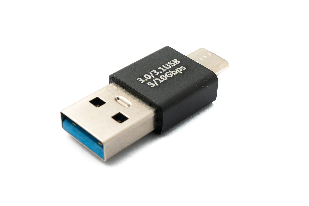 USB 3.1 Adapter Typ C Stecker zu 3.0 A Stecker Adapter 5 Gbit/s in Schwarz | System-S