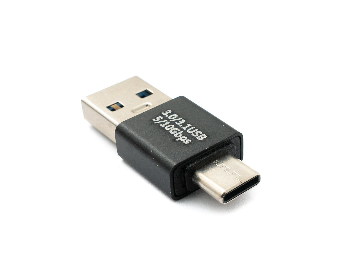 USB 3.1 Adapter Typ C Stecker zu 3.0 A Stecker Adapter 5 Gbit/s in Schwarz | System-S