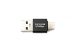 USB 3.1 Adapter Typ C Stecker zu 3.0 A Stecker Adapter 5 Gbit/s in Schwarz | System-S
