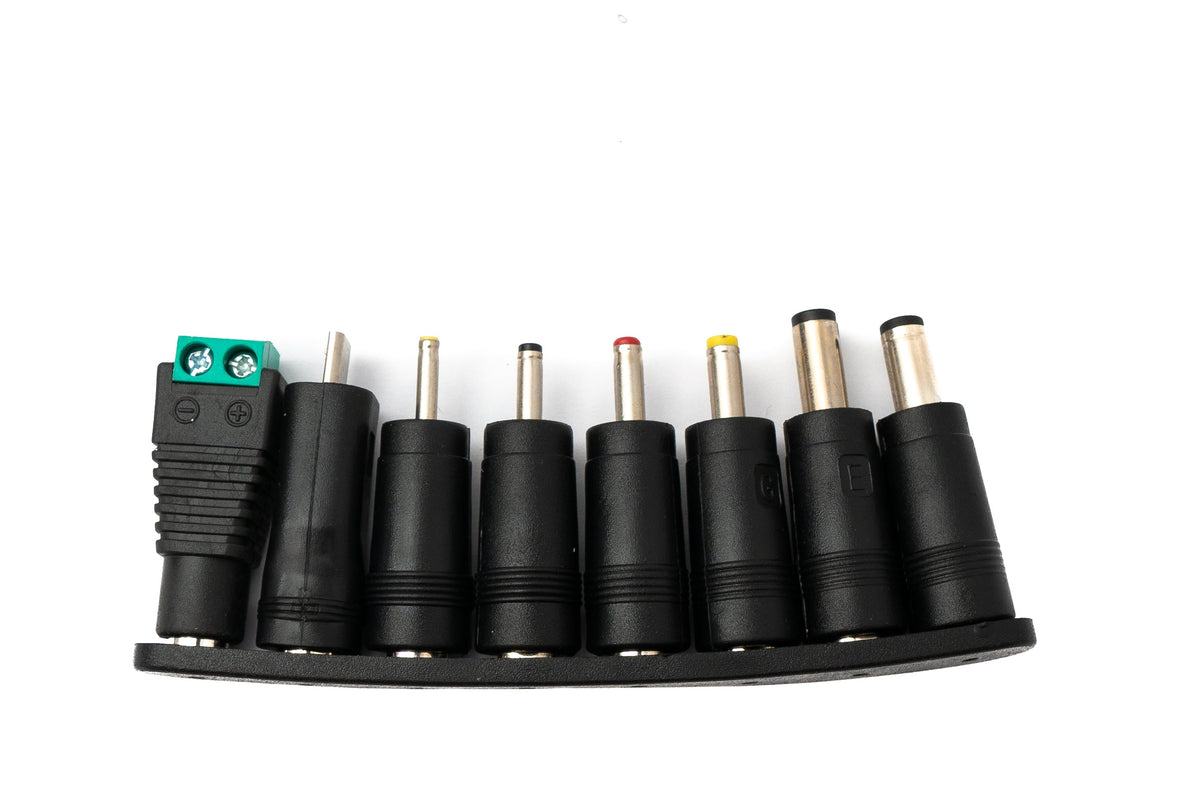 DC Adapter 8er Set DC 20V 5,5 x 2,1 mm zu weiteren DC LED Buchse Kabel Schwarz | System-S