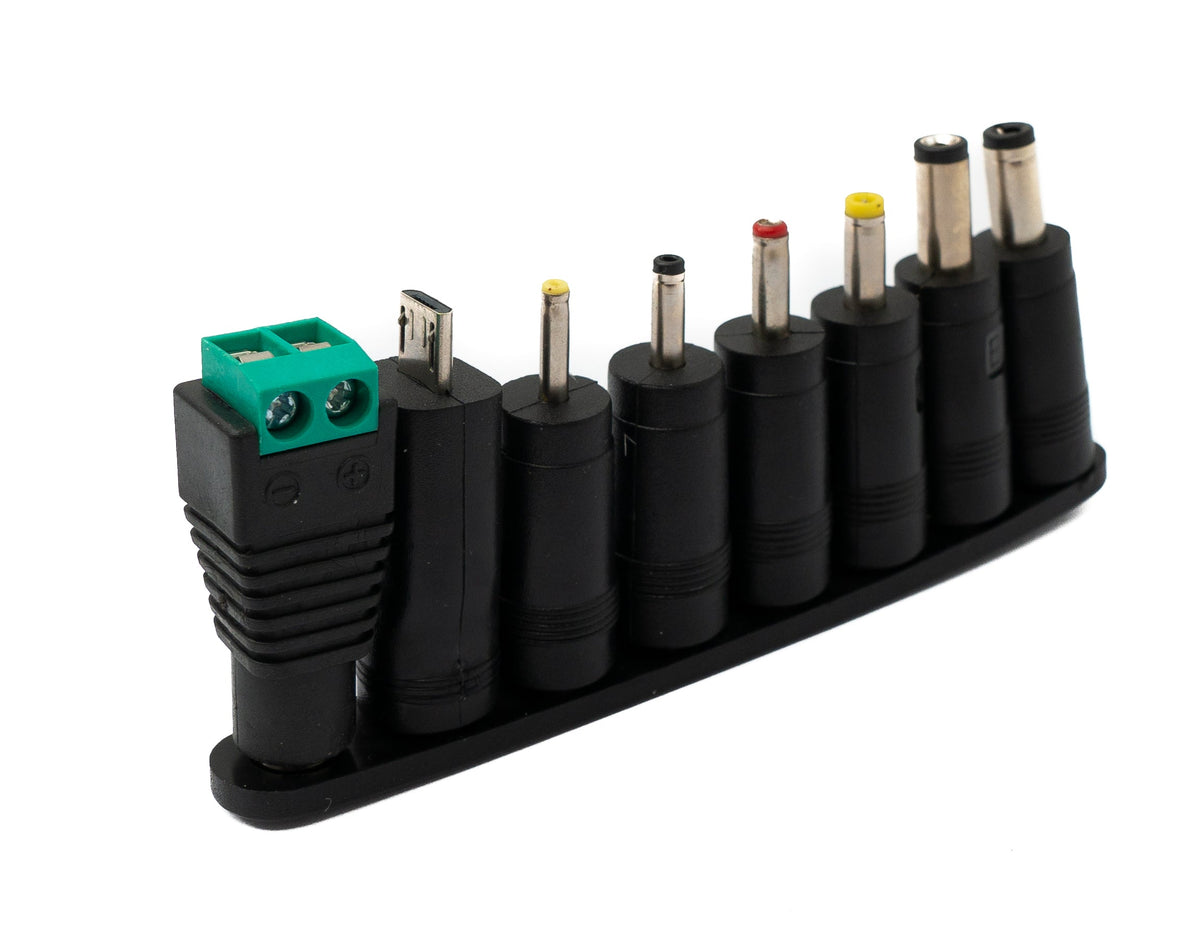 DC Adapter 8er Set DC 20V 5,5 x 2,1 mm zu weiteren DC LED Buchse Kabel Schwarz | System-S