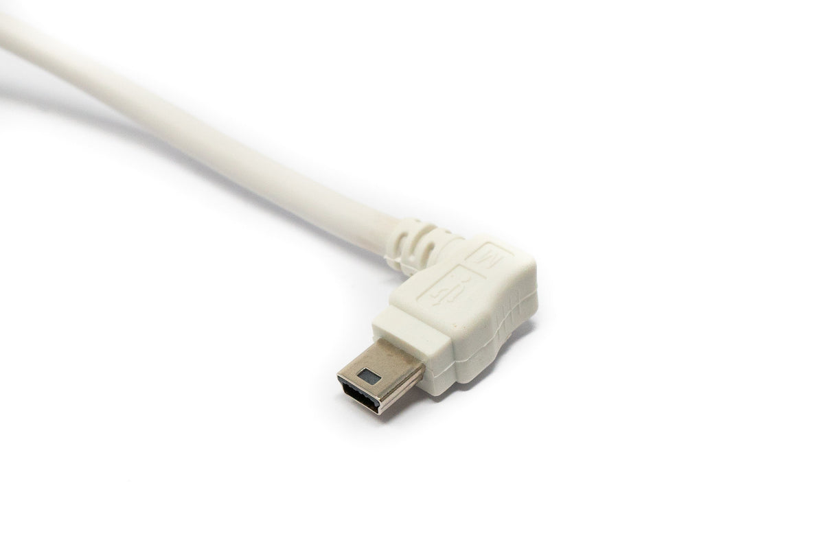 USB 2.0 Kabel 3 m Typ A Stecker zu Mini B Stecker Winkel in Weiß | System-S