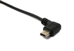 USB 2.0 Kabel 120 cm Typ A Stecker zu Mini B Stecker Spirale Winkel in Schwarz | System-S