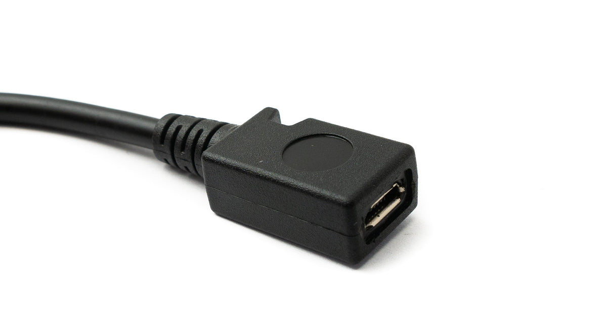 USB 2.0 Kabel 15 cm Micro B Buchse zu Buchse in Schwarz | System-S