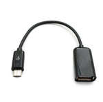 USB 2.0 Kabel 15 cm Micro B Stecker zu Typ A Buchse Adapter in Schwarz | System-S