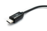 USB 2.0 Kabel 15 cm Micro B Stecker zu Typ A Buchse Adapter in Schwarz | System-S