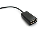 USB 2.0 Kabel 15 cm Micro B Stecker zu Typ A Buchse Adapter in Schwarz | System-S