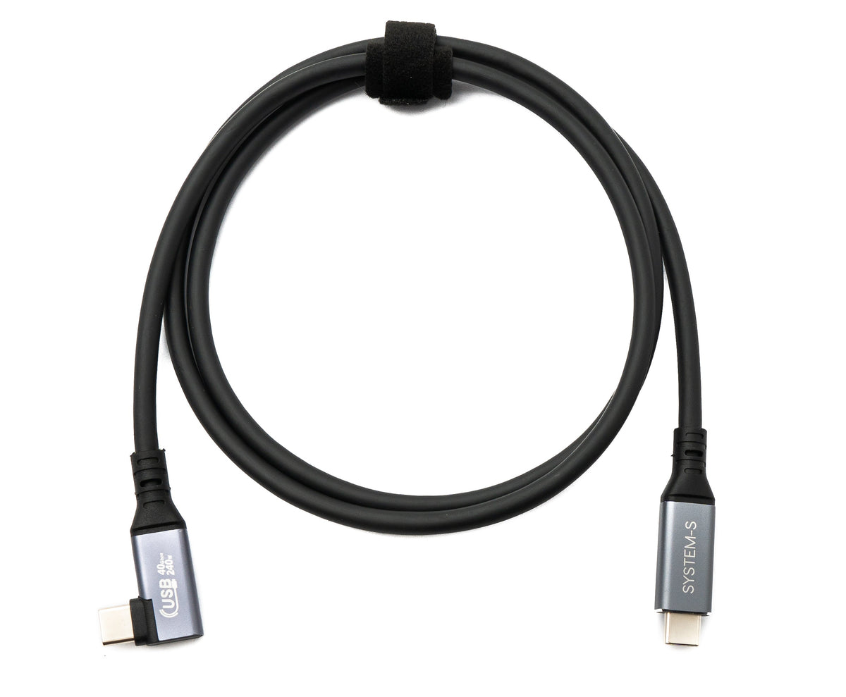 USB4 USB 100 cm Kabel Typ C Stecker zu Stecker Winkel 40 Gbit/s 240 W USB 4.0 Kabel | System-S