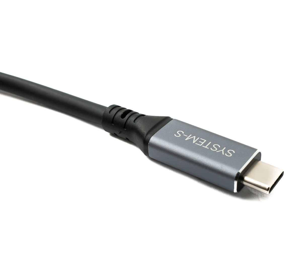 USB4 USB 100 cm Kabel Typ C Stecker zu Stecker Winkel 40 Gbit/s 240 W USB 4.0 Kabel | System-S