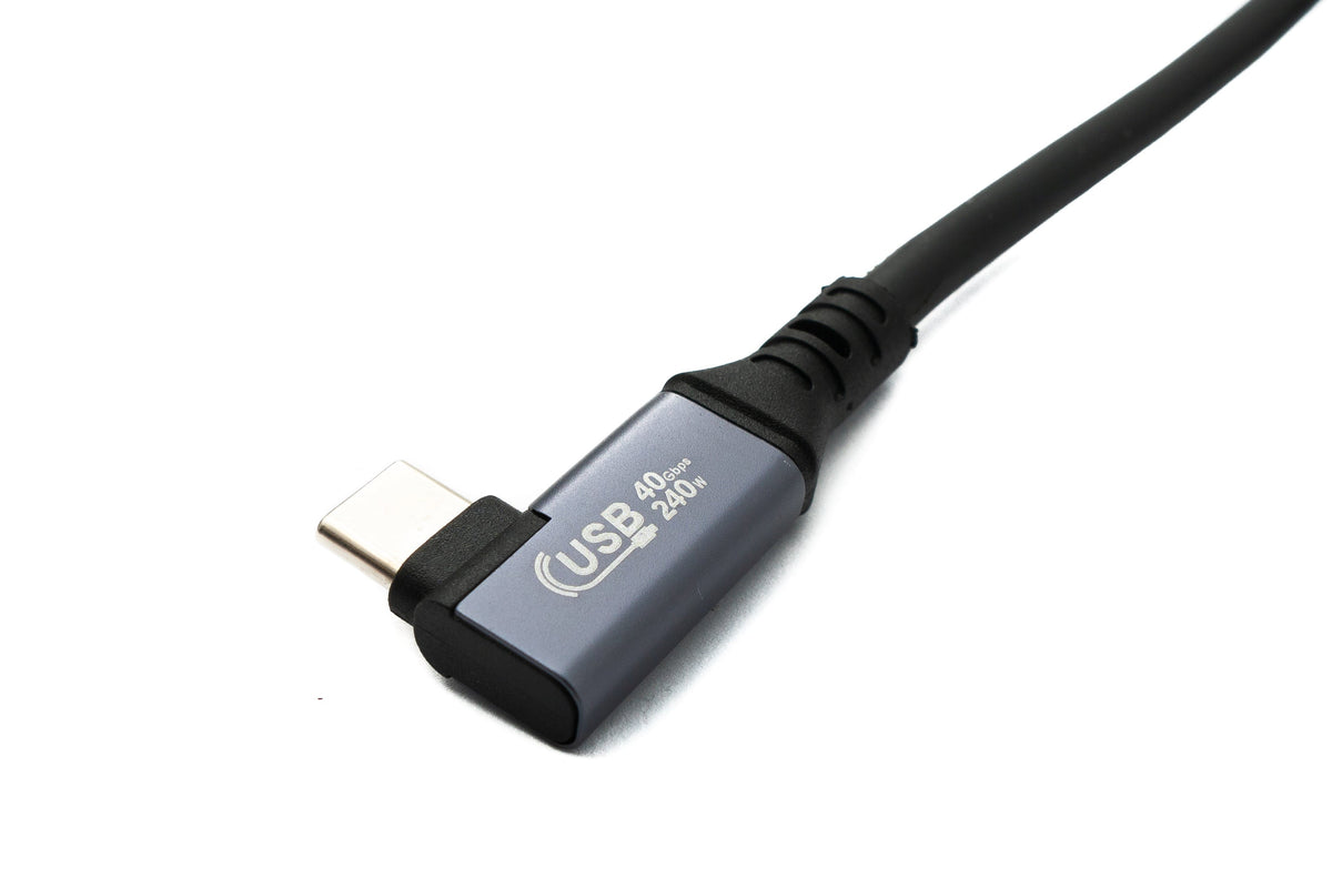 USB4 USB 100 cm Kabel Typ C Stecker zu Stecker Winkel 40 Gbit/s 240 W USB 4.0 Kabel | System-S