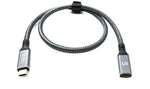 USB4 USB 50 cm Kabel Typ C Stecker zu Buchse geflochten 40 Gbit/s 240 W USB 4.0 Kabel | System-S