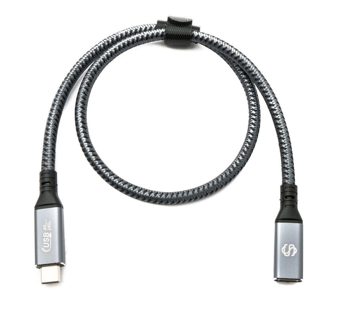 USB4 USB 50 cm Kabel Typ C Stecker zu Buchse geflochten 40 Gbit/s 240 W USB 4.0 Kabel | System-S