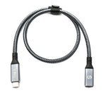 USB4 USB 50 cm Kabel Typ C Stecker zu Buchse geflochten 40 Gbit/s 240 W USB 4.0 Kabel | System-S