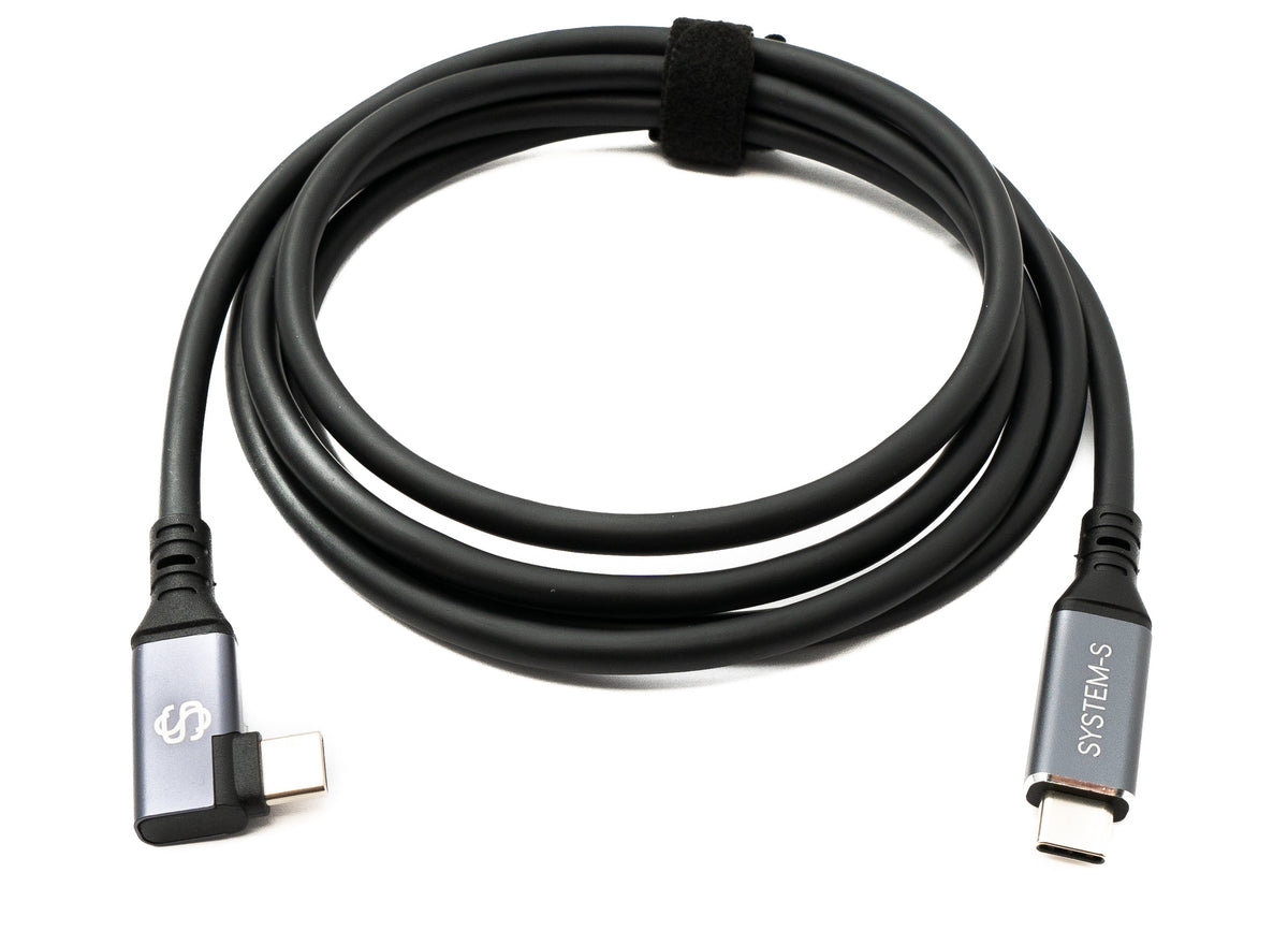 USB4 USB 150 cm Kabel Typ C Stecker zu Stecker Winkel 40 Gbit/s 240 W USB 4.0 Kabel | System-S