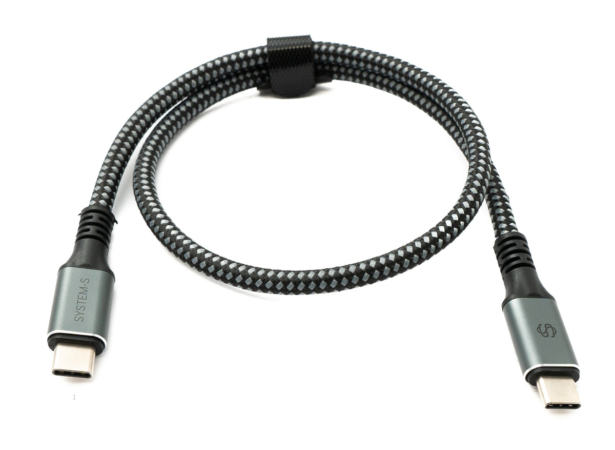 USB4 USB 50 cm Kabel Typ C Stecker zu Stecker geflochten 40 Gbit/s 240 W USB 4.0 Kabel | System-S