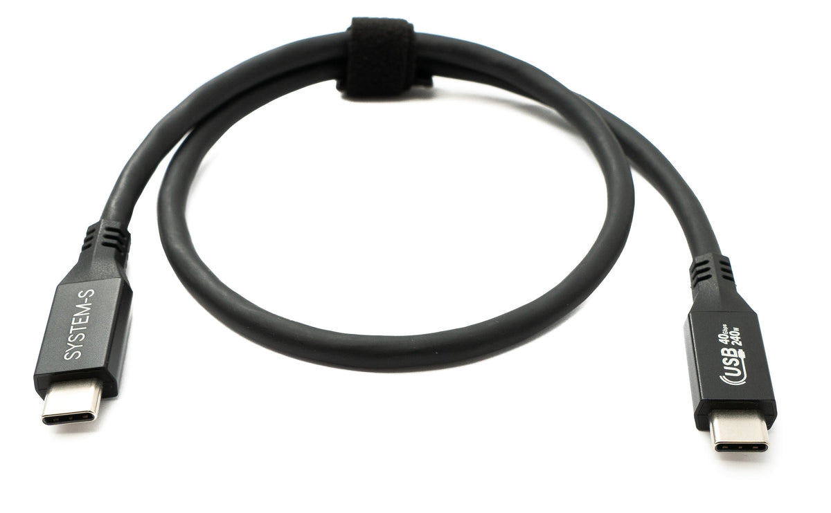 USB4 USB 50 cm Kabel Typ C Stecker zu Stecker 40 Gbit/s 240 W USB 4.0 Kabel | System-S