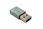 USB 3.1 Adapter Typ C Buchse zu 3.0 A Stecker 5 Gbit/s 100W in Grau | System-S