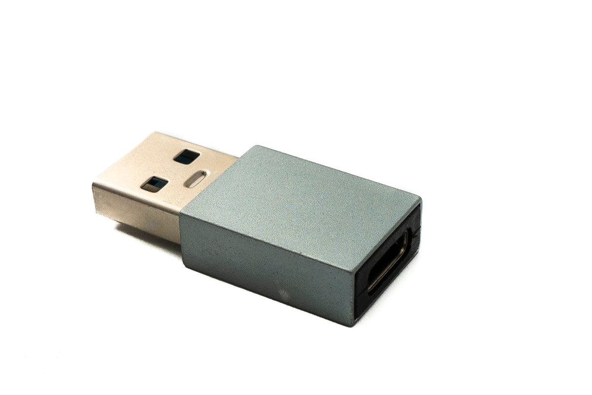 USB 3.1 Adapter Typ C Buchse zu 3.0 A Stecker 5 Gbit/s 100W in Grau | System-S