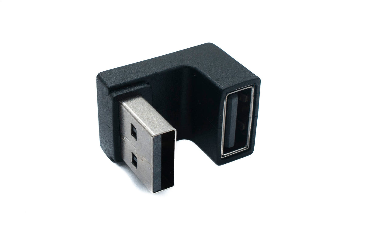 USB 3.0 Adapter Typ A Stecker zu Buchse U Turn 180° Winkel in Schwarz | System-S