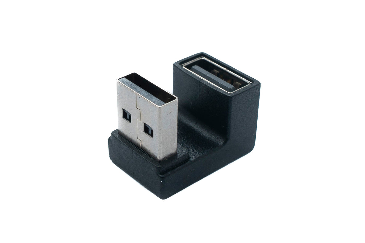 USB 3.0 Adapter Typ A Stecker zu Buchse U Turn 180° Winkel in Schwarz | System-S