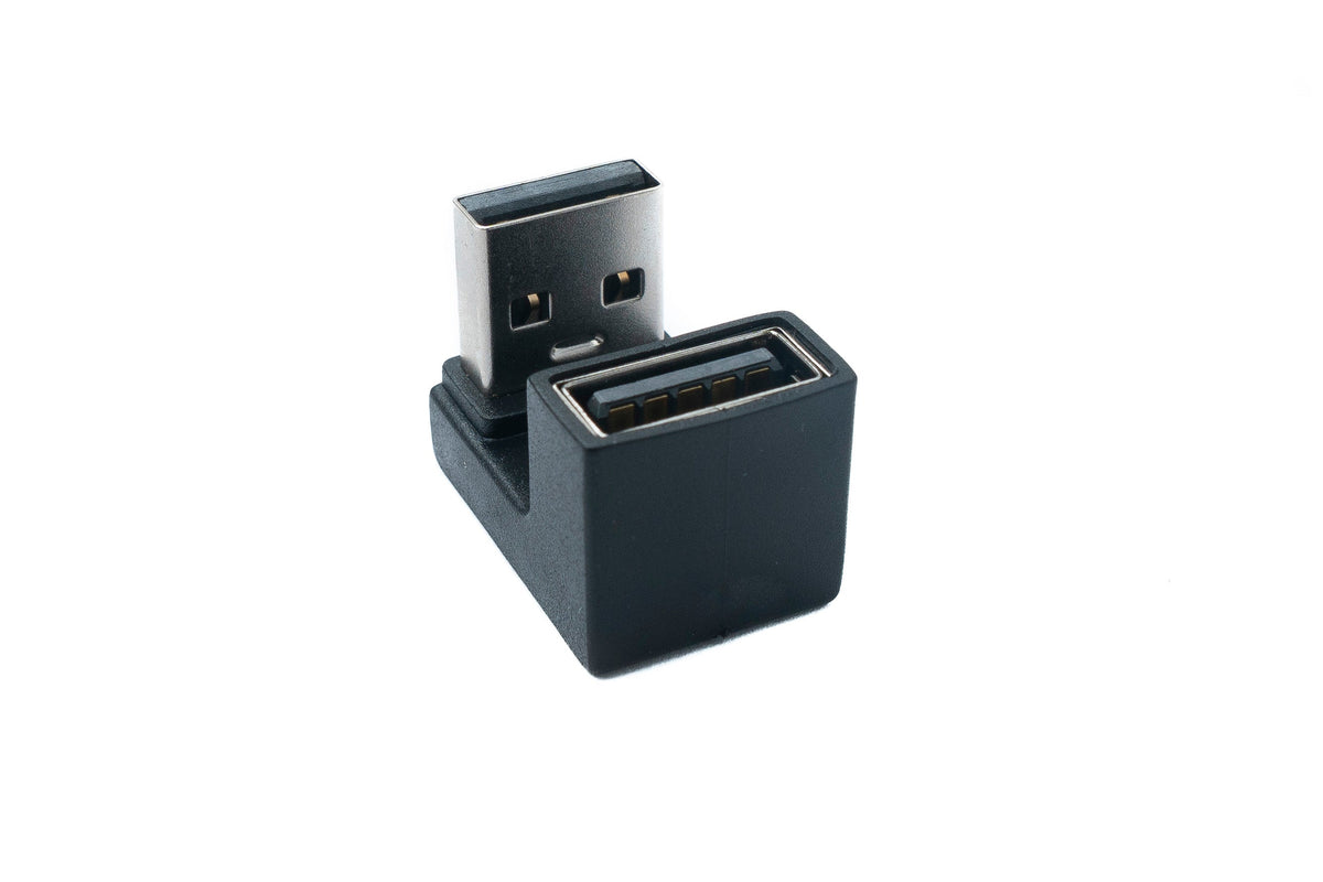 USB 3.0 Adapter Typ A Stecker zu Buchse U Turn 180° Winkel in Schwarz | System-S