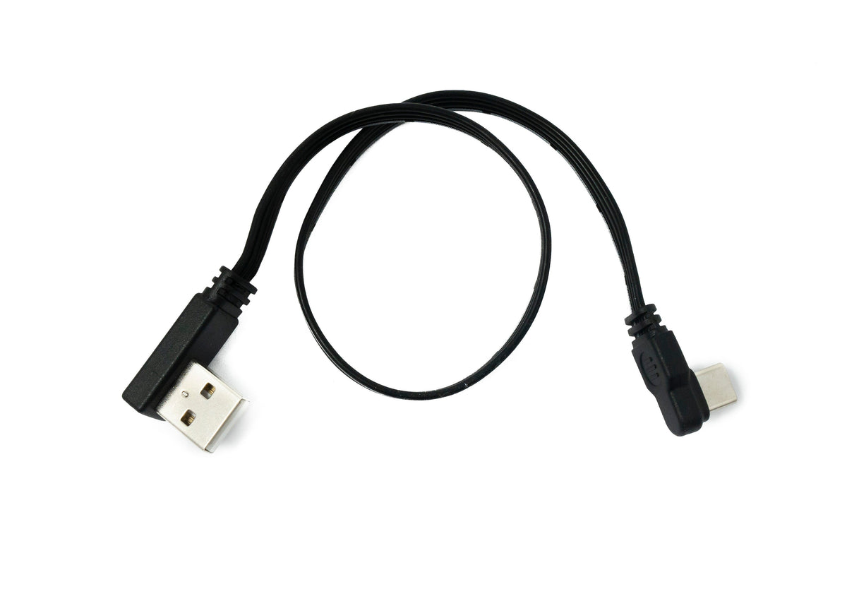 USB 3.1 Kabel 30 cm Typ C Stecker zu 2.0 Typ A Stecker Flachkabel Winkel | System-S