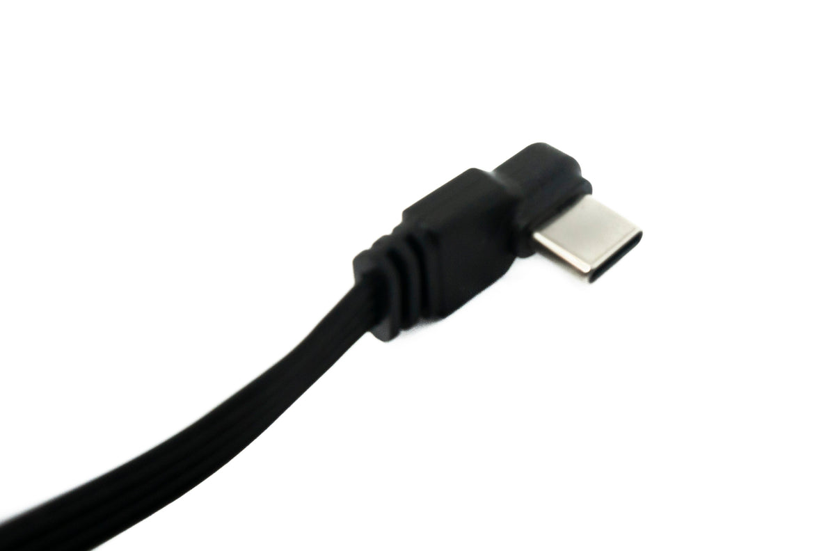 USB 3.1 Kabel 30 cm Typ C Stecker zu 2.0 Typ A Stecker Flachkabel Winkel | System-S
