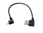 USB 2.0 Kabel 20 cm Micro B Stecker zu Typ A Stecker Right Angled Winkel | System-S