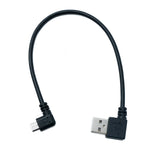 USB 2.0 Kabel 20 cm Micro B Stecker zu Typ A Stecker Right Angled Winkel | System-S
