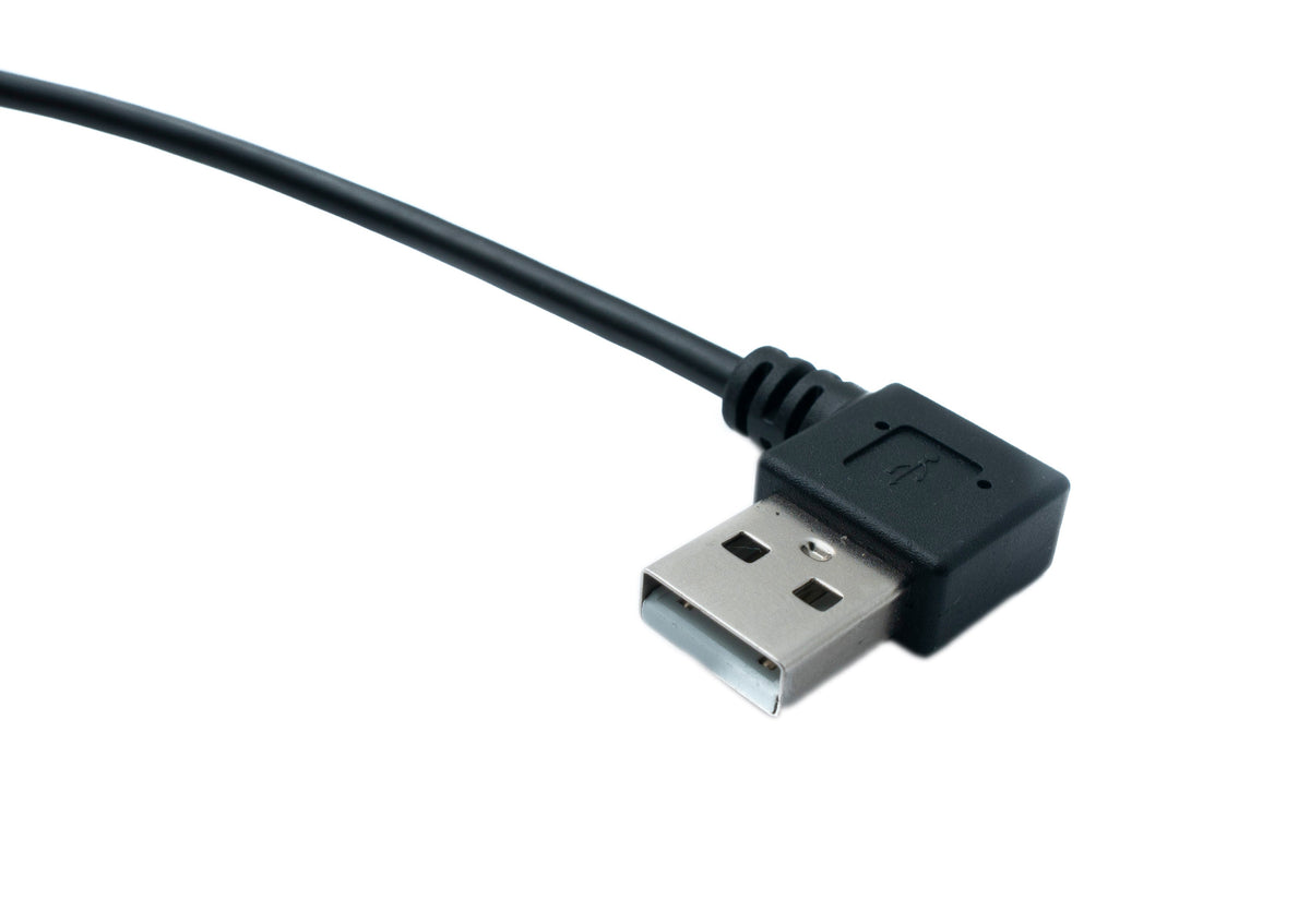 USB 2.0 Kabel 20 cm Micro B Stecker zu Typ A Stecker Right Angled Winkel | System-S
