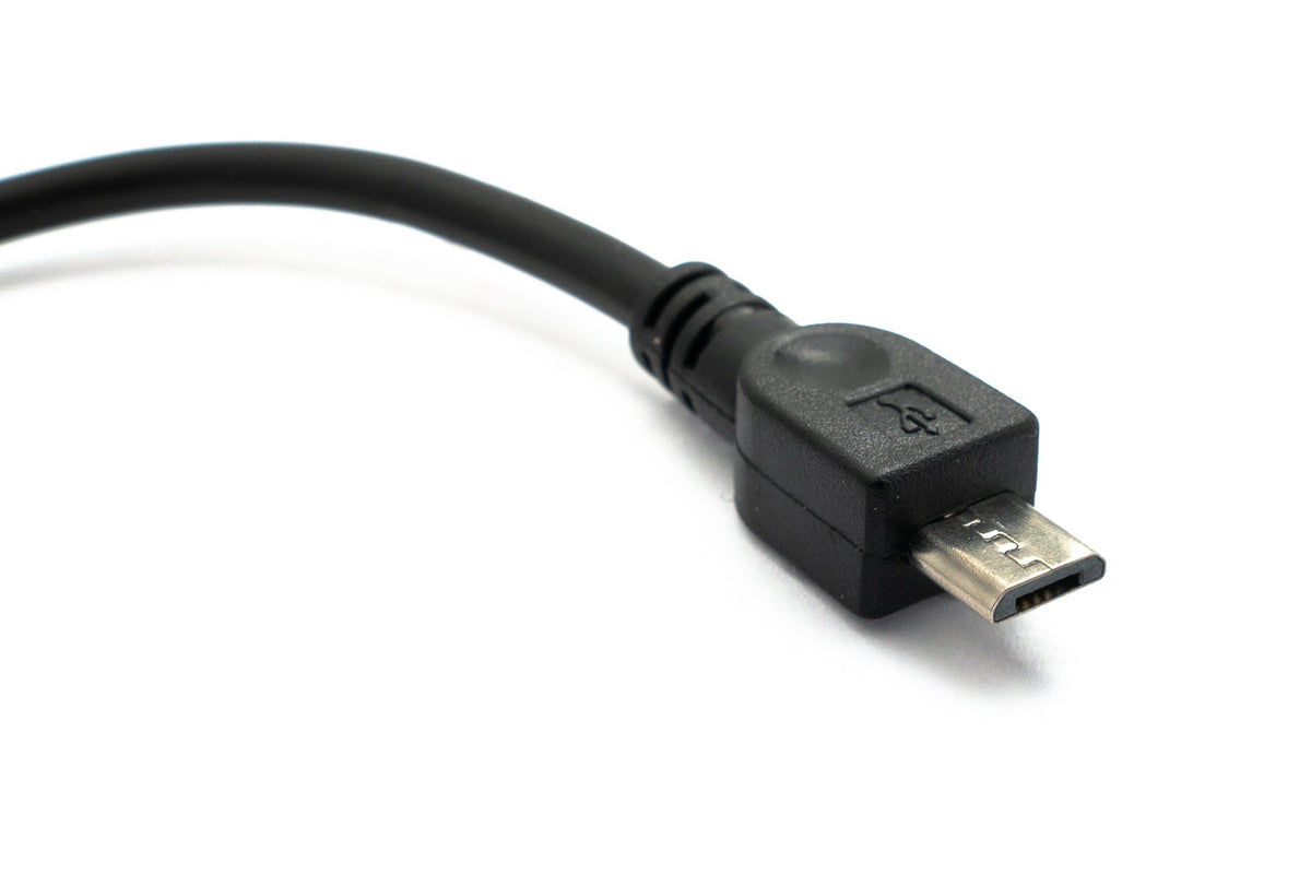 USB 2.0 Kabel 15 cm Micro B Stecker zu Typ A Buchse Adapter in Schwarz | System-S