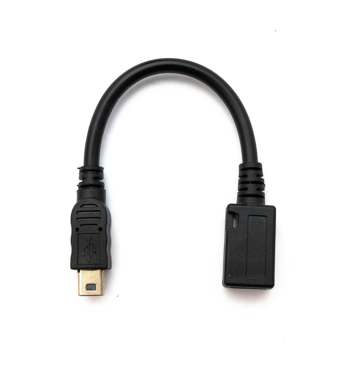 USB 2.0 Kabel 15 cm Mini B Stecker zu Micro Buchse Adapter in Schwarz | System-S